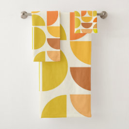 Conjunto De Toalhas Círculos abstratos modernos de meados do século em