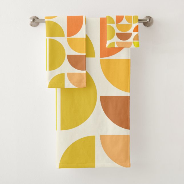 Conjunto De Toalhas Círculos abstratos modernos de meados do século em (Insitu)