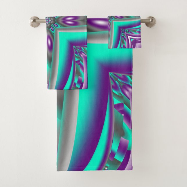 Conjunto De Toalhas Círculos Concentrados Puxados Para O Ponto Abstrat (Insitu)