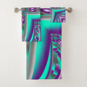 Conjunto De Toalhas Círculos Concêntricos Puxados ao Ponto Abstrato