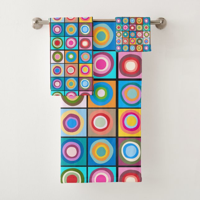 Conjunto De Toalhas Círculos inspirados no Kandinsky (Insitu)