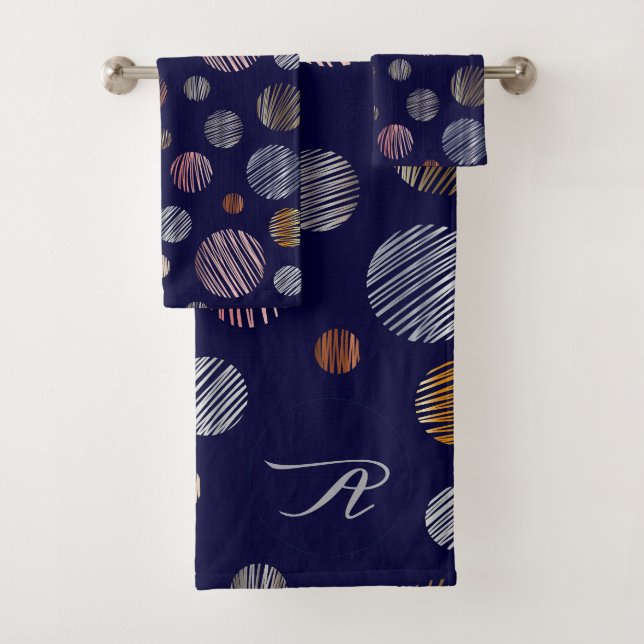 Conjunto De Toalhas Círculos metálicos (Insitu)