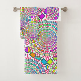 CONJUNTO DE TOALHAS CÍRCULOS MULTI CORES