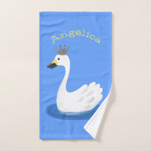 Conjunto De Toalhas Cisne branco bonito com desenho animado