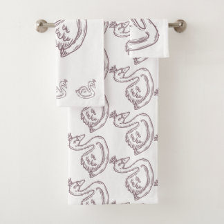 Conjunto De Toalhas Cisne na coroa