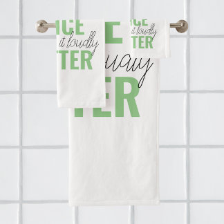 Conjunto De Toalhas Citação de Motivação de Sua Matéria de Voz Verde P