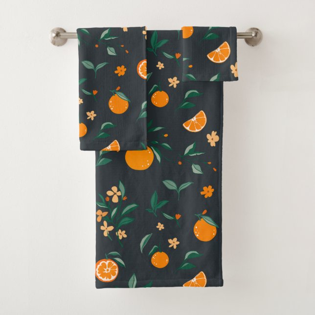Conjunto De Toalhas Citrus Bloom Orange & Foliage Botânica (Insitu)