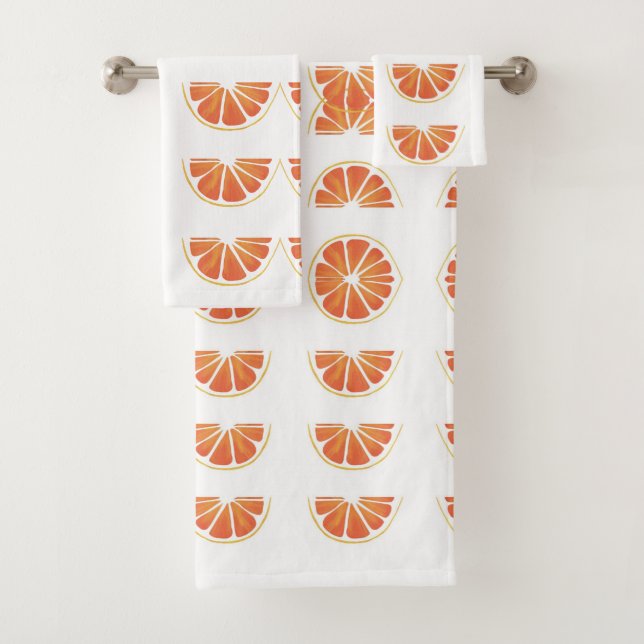 Conjunto De Toalhas Citrus Orange Grapefruit Slice Art (Insitu)