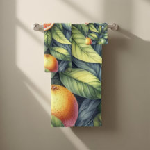 Citrus Whimsical Watercolor Fruta e Floral
