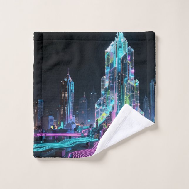 Conjunto De Toalhas Ciudad Neon (Pano de lavar)