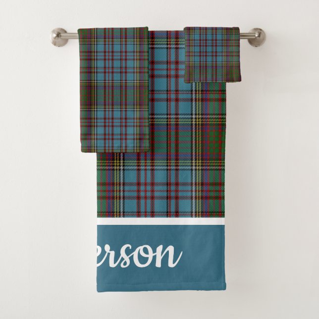 Conjunto De Toalhas Clan Anderson Tartan Xadrez (Insitu)