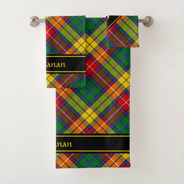 Conjunto De Toalhas Clan Buchanan Tartan Bath Towel Set (Insitu)