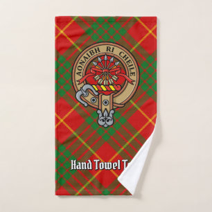 Conjunto De Toalhas Clan Cameron Crest sobre Tartan