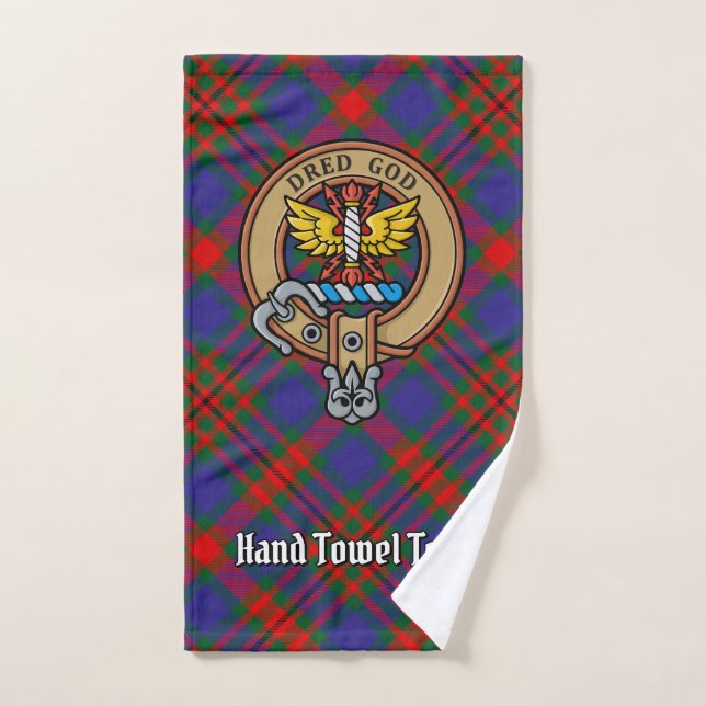 Conjunto De Toalhas Clan Carnegie Crest sobre Tartan (Toalha de mão)