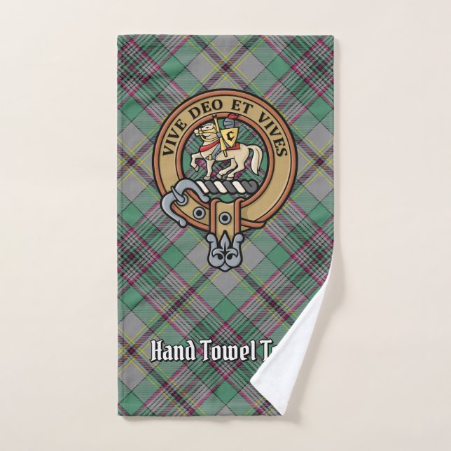 Conjunto De Toalhas Clan Craig Crest sobre Tartan (Toalha de mão)