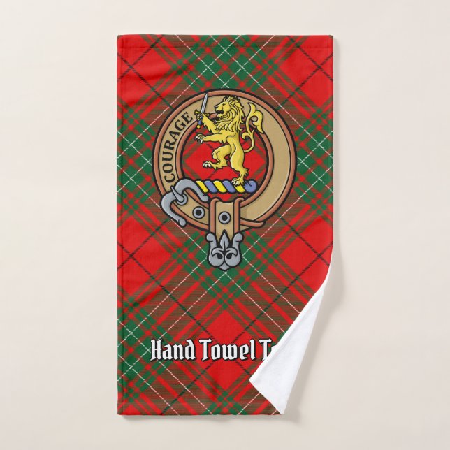 Conjunto De Toalhas Clan Cumming Crest sobre Tartan (Toalha de mão)