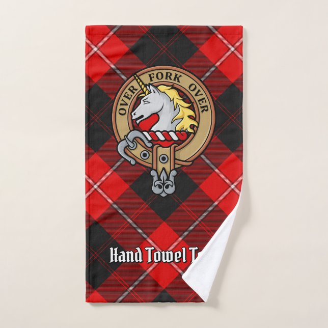 Conjunto De Toalhas Clan Cunningham Crest sobre Tartan (Toalha de mão)