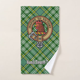 Conjunto De Toalhas Clan Currie Rooster Crest sobre Tartan