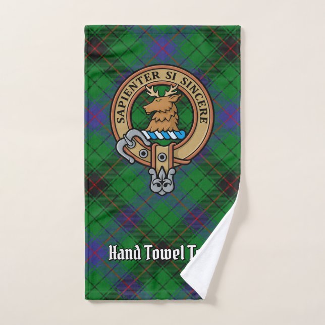 Conjunto De Toalhas Clan Davidson Crest sobre Tartan (Toalha de mão)
