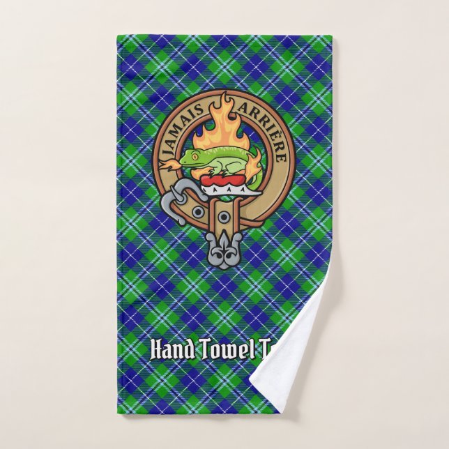 Conjunto De Toalhas Clan Douglas Crest sobre Tartan (Toalha de mão)