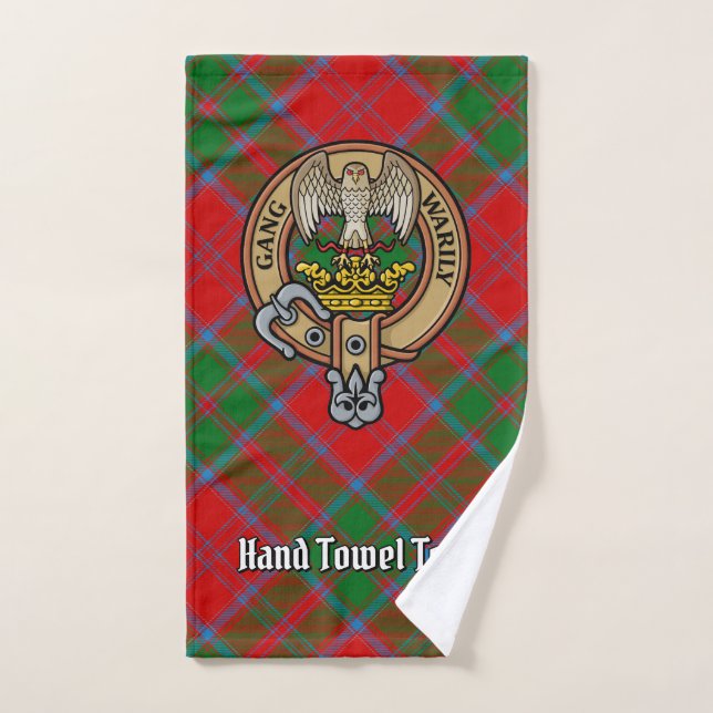 Conjunto De Toalhas Clan Drummond Crest sobre Tartan (Toalha de mão)