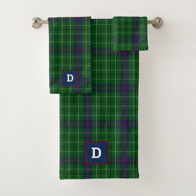 Conjunto De Toalhas Clan Duncan Tartan Xadrez Monogrammed (Insitu)