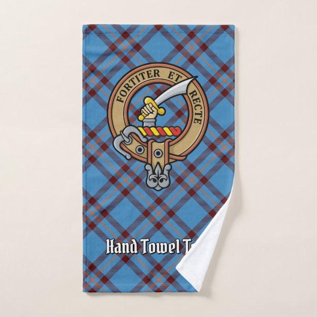 Conjunto De Toalhas Clan Elliot Crest sobre o Antigo Tartan (Toalha de mão)
