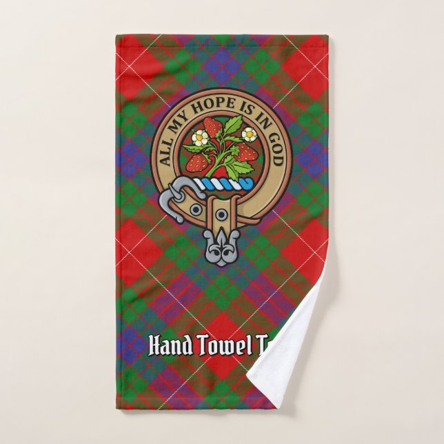 Conjunto De Toalhas Clan Fraser Crest sobre Tartan (Toalha de mão)