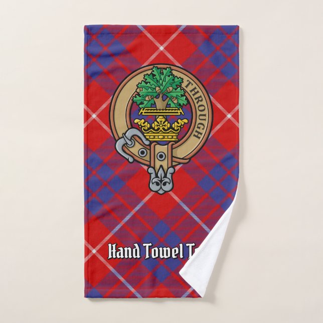 Conjunto De Toalhas Clan Hamilton Crest sobre o Red Tartan (Toalha de mão)