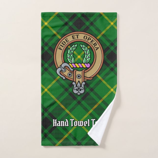 Conjunto De Toalhas Clan MacArthur Crest sobre Tartan (Toalha de mão)