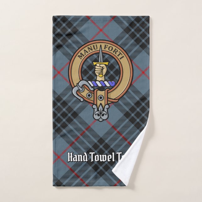 Conjunto De Toalhas Clan MacKay Crest sobre Blue Tartan (Toalha de mão)