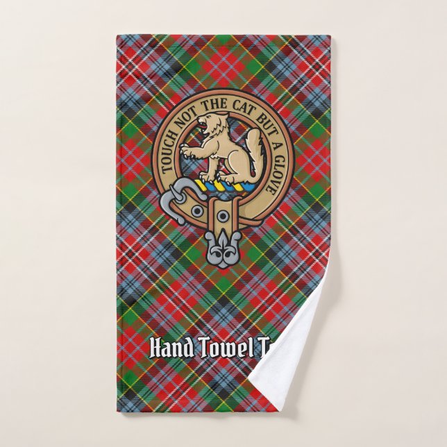 Conjunto De Toalhas Clan MacPherson Crest sobre Tartan (Toalha de mão)