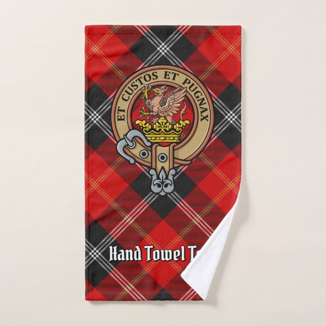 Conjunto De Toalhas Clan Marjoribanks Crest sobre Tartan (Toalha de mão)