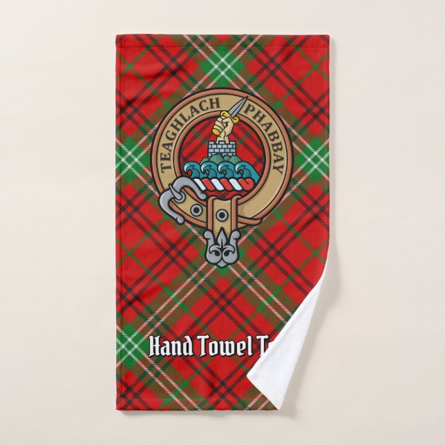 Conjunto De Toalhas Clan Morrison Crest sobre o Red Tartan (Toalha de mão)