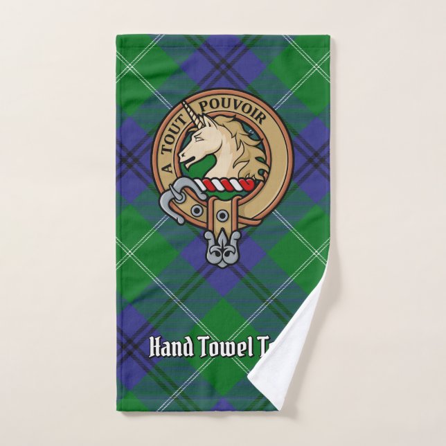 Conjunto De Toalhas Clan Oliphant Crest sobre Tartan (Toalha de mão)