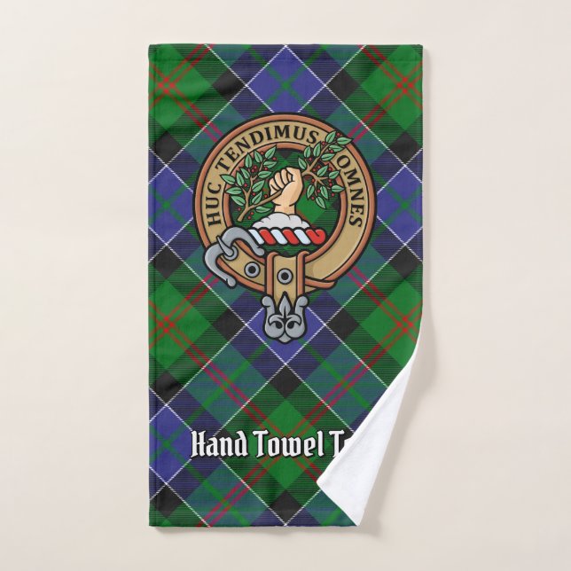 Conjunto De Toalhas Clan Paterson Crest sobre Tartan (Toalha de mão)