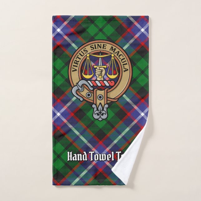 Conjunto De Toalhas Clan Russell Crest over Tartan (Toalha de mão)
