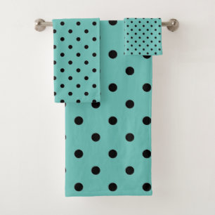 CONJUNTO DE TOALHAS CLASSIC BLACK AQUA SPOT BATHROOM TOWEL SET