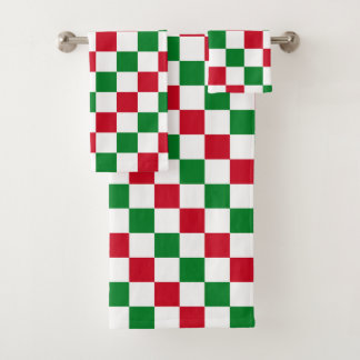 Conjunto De Toalhas Classic Christmas Checkerboard Pattern