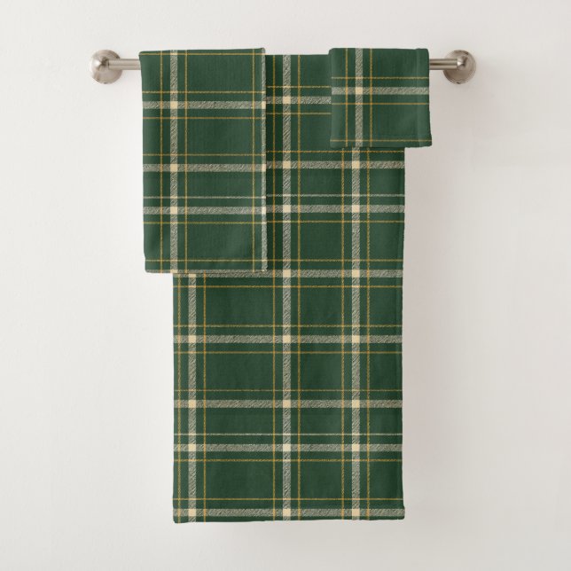 Conjunto De Toalhas Classic Green Plaid Christmas (Insitu)