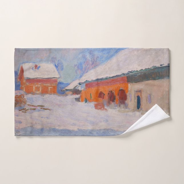 Conjunto De Toalhas Claude Monet - Noruega, Casas Vermelhas em Bjorneg (Toalha de mão)