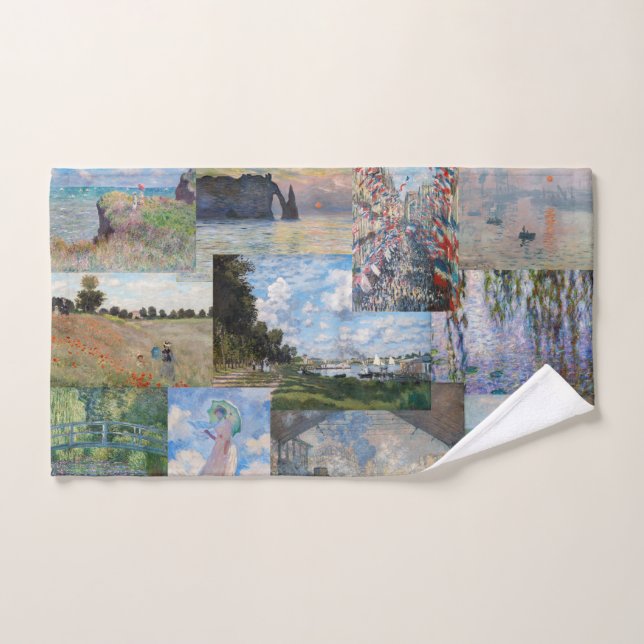 Conjunto De Toalhas Claude Monet - Patchwork de obras de arte (Toalha de mão)
