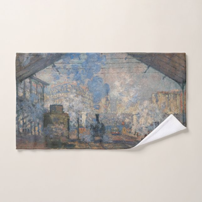 Conjunto De Toalhas Claude Monet - Vista exterior da estação de Santo- (Toalha de mão)