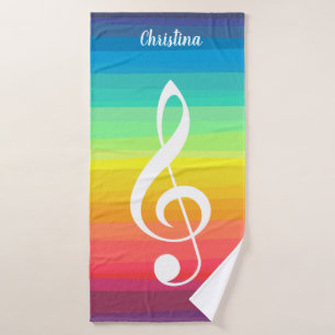 Conjunto De Toalhas Clef de triplo personalizado da aguarela do