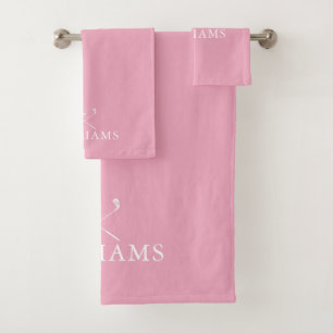 Conjunto De Toalhas Clubes de Golfe Personalizados Elegantes Rosa