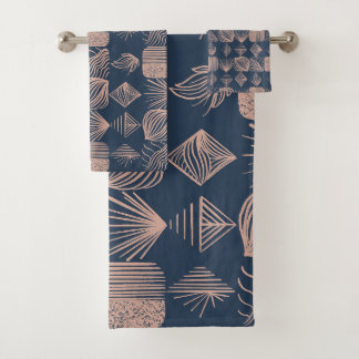 Conjunto De Toalhas Coágulo Tribal de Caribe Negrito: Azul Marinho, Ro