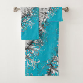 Conjunto De Toalhas Coastal Turquoise Grey Towel Set
