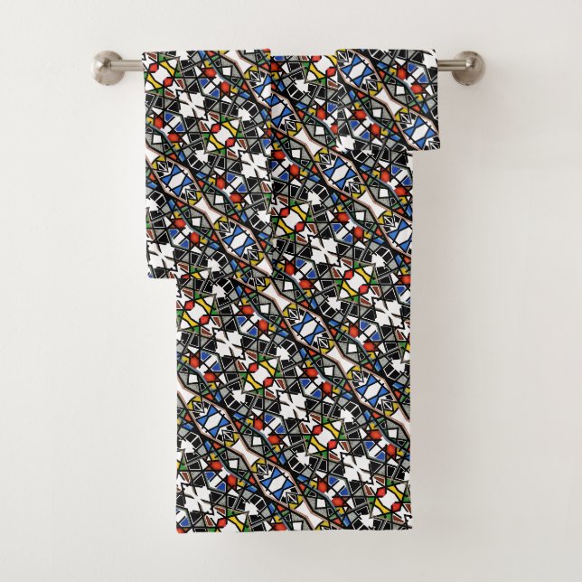 Conjunto De Toalhas Cobertor de Arte Abstrata Geométrica (Insitu)