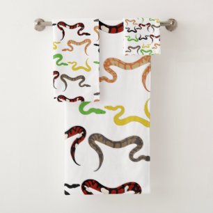 Conjunto De Toalhas Cobras Coloridos Píthon - Padrão do Réptil