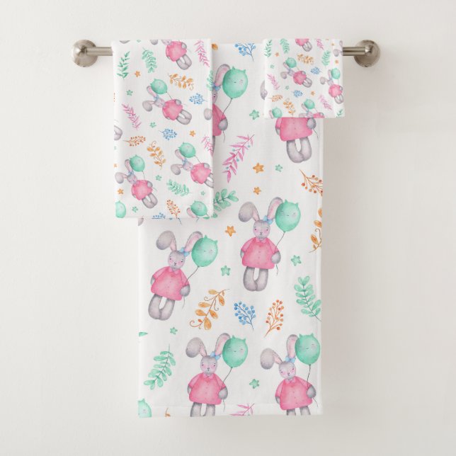 Conjunto De Toalhas Coelhinhos de Páscoa (Insitu)